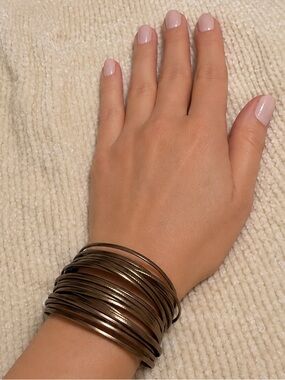 Italian Luxury Boutique Vegan Leather Multi Strand Bracelet Magnetic Clasp NWOT
